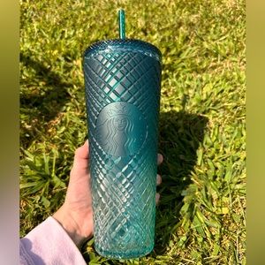 Teal Jeweled Starbucks Tumbler